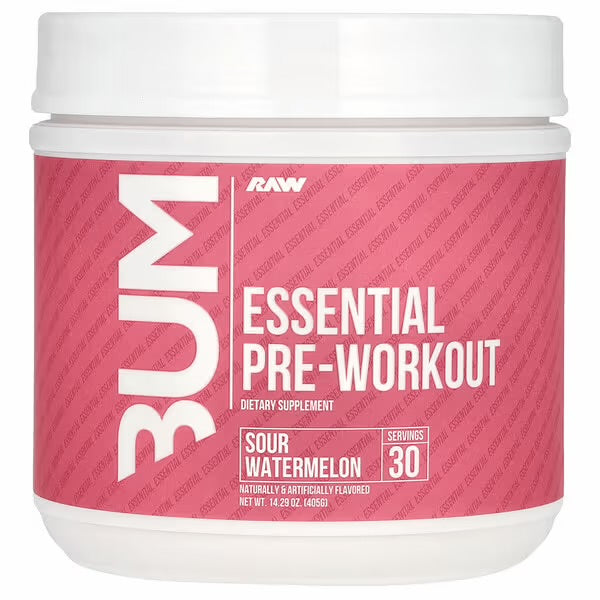 Raw Nutrition, Bum, Essential Pre-Workout, Sour Watermelon, 14.29 oz (405 g)