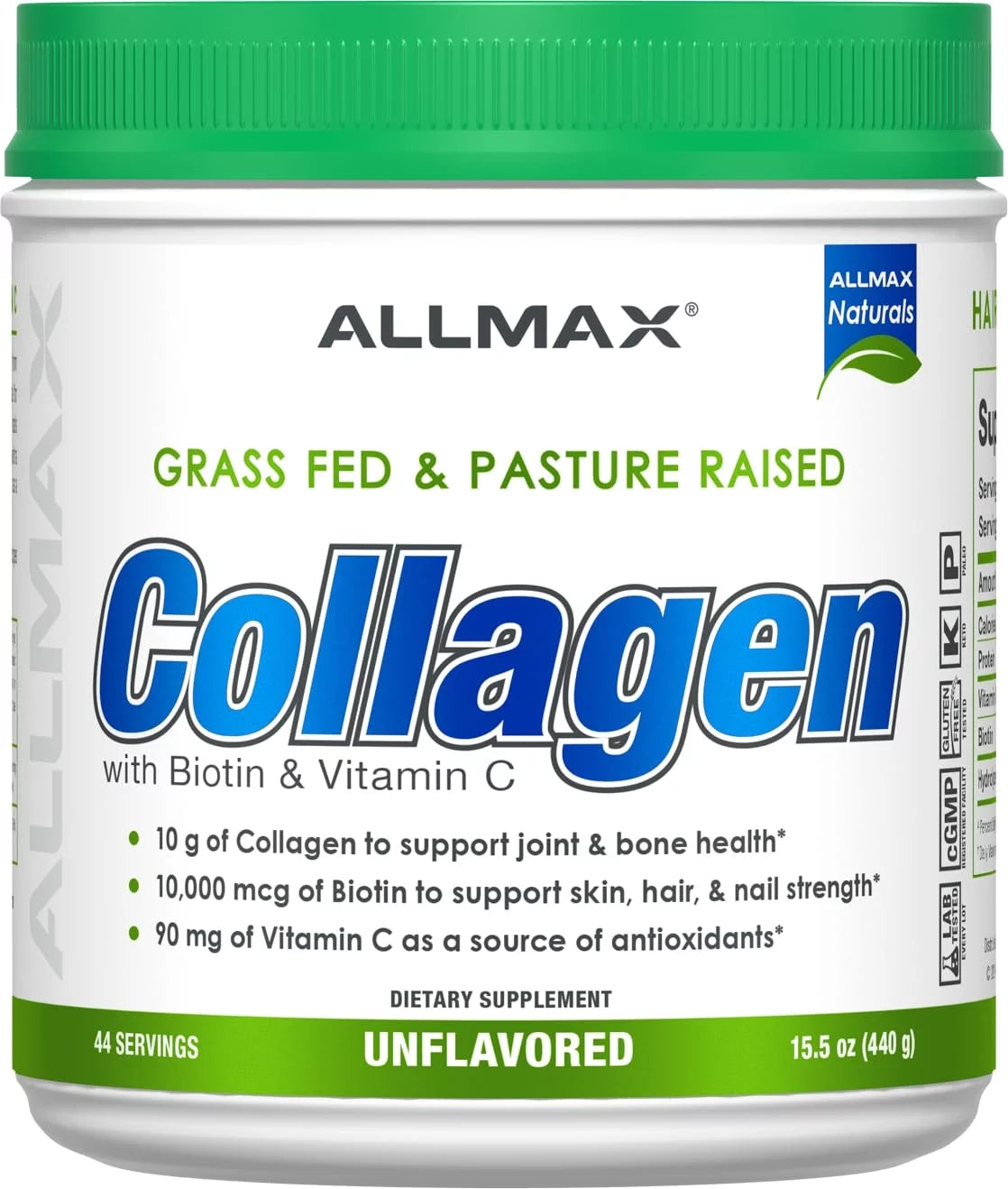 ALLMAX COLLAGEN PEPTIDES POWDER + VITAMINS 44 SERVINGS
