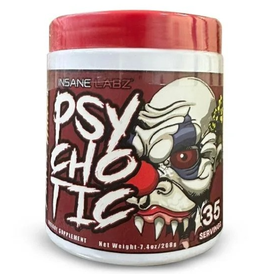 Insane Labz Psychotic, High Stimulant Pre Workout Powder, Extreme Lasting Energy, Focus and Endurance with Beta Alanine, Creatine Monohydrate DMAE, 35 Srvgs