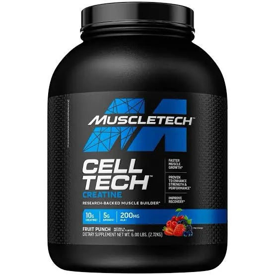 MuscleTech Cell Tech Creatine Research-Backed Muscle Builder for Faster Muscle Growth, Enhance Strength Performance & Improve Recovery Post-Workout Recovery Drink for Men & Women, Fruit Punch 6.00 lbs