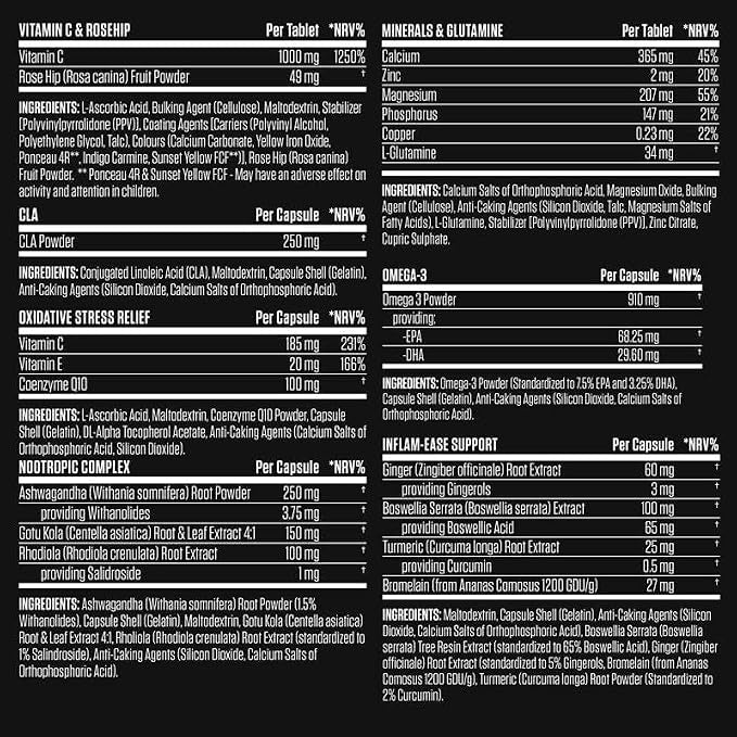 Applied Nutrition Black Stak Performance Complex | 30 Sachets | Multivitamins, Minerals, Aminos & Enzymes