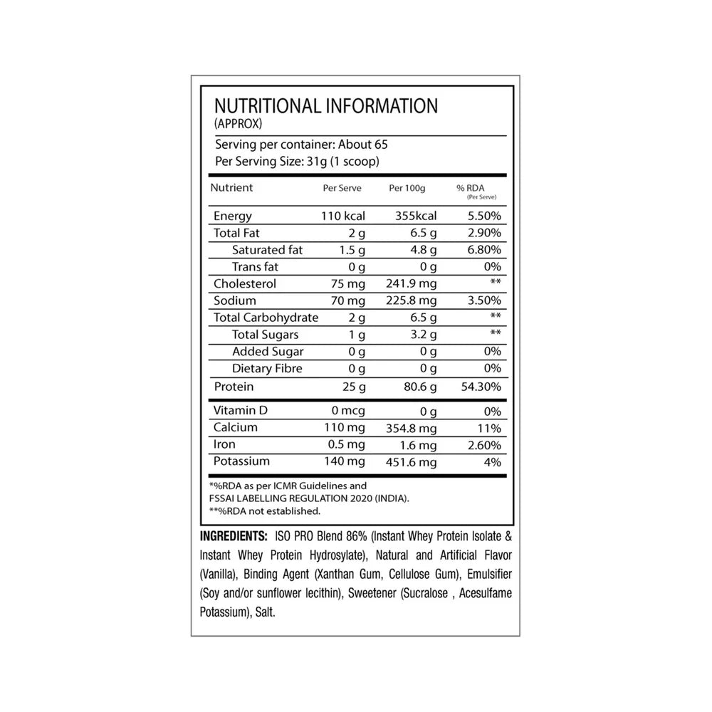 ANS Performance ISO-PRO Isolate Hydrolyzed Whey Protein Powder (2 Kg)