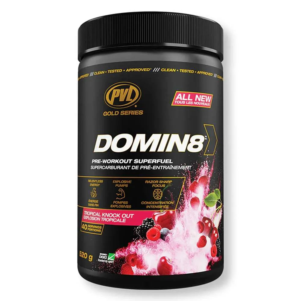 PVL Gold Series Domin8, Pre-Workout Superfuel, Arctic Blue Slush, 520 g