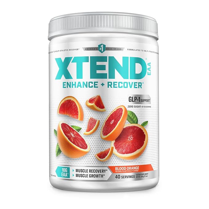 Xtend EAA Essential Amino Acids, Zero Sugar, 40 Servings,Muscle Recovery and Growth