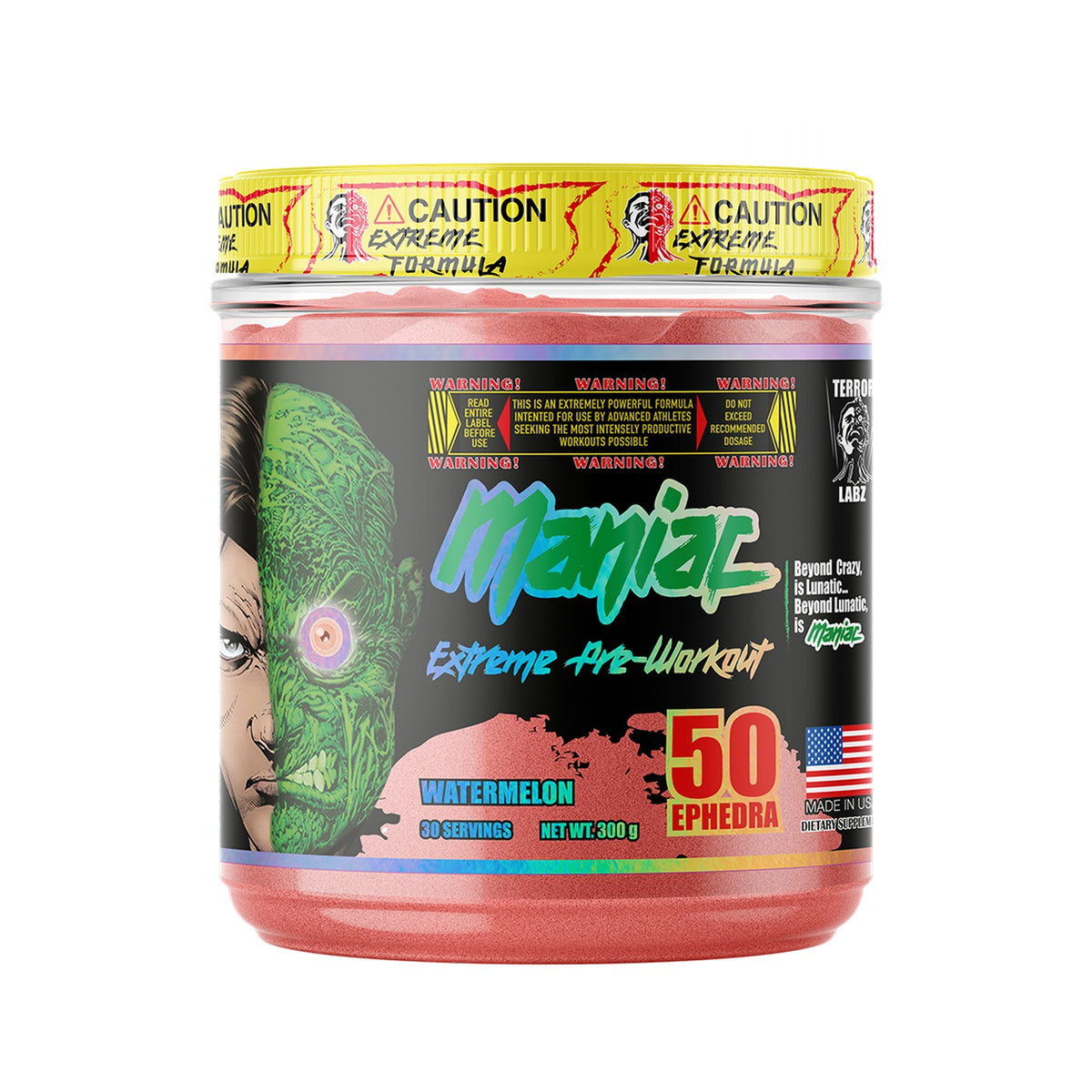 Terror Labz MANIAC Extreme Pre-Workout – Watermelon, 300 g