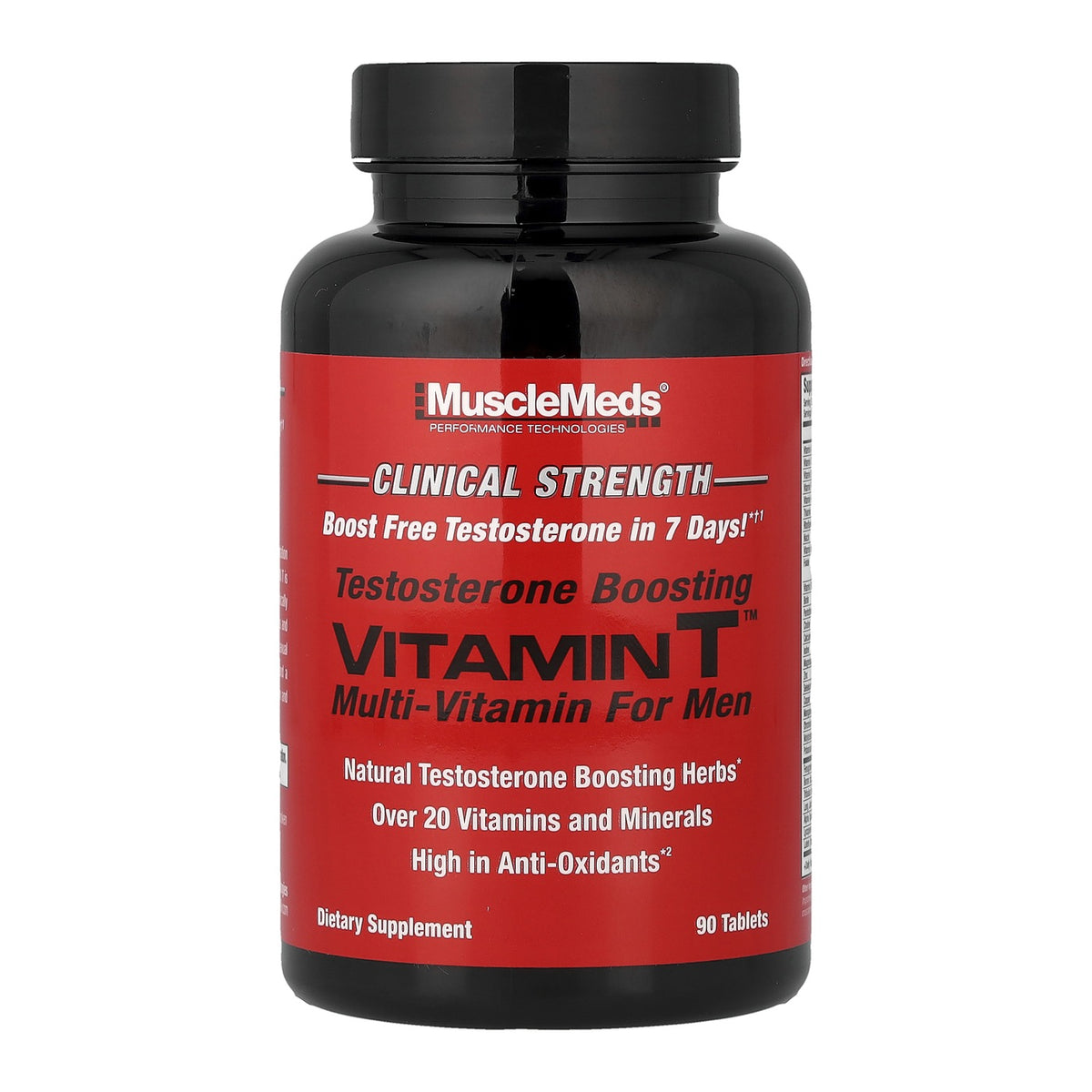 MuscleMeds Vitamin T Testosterone Boosting Multi-Vitamin for Men – 90 Tablets