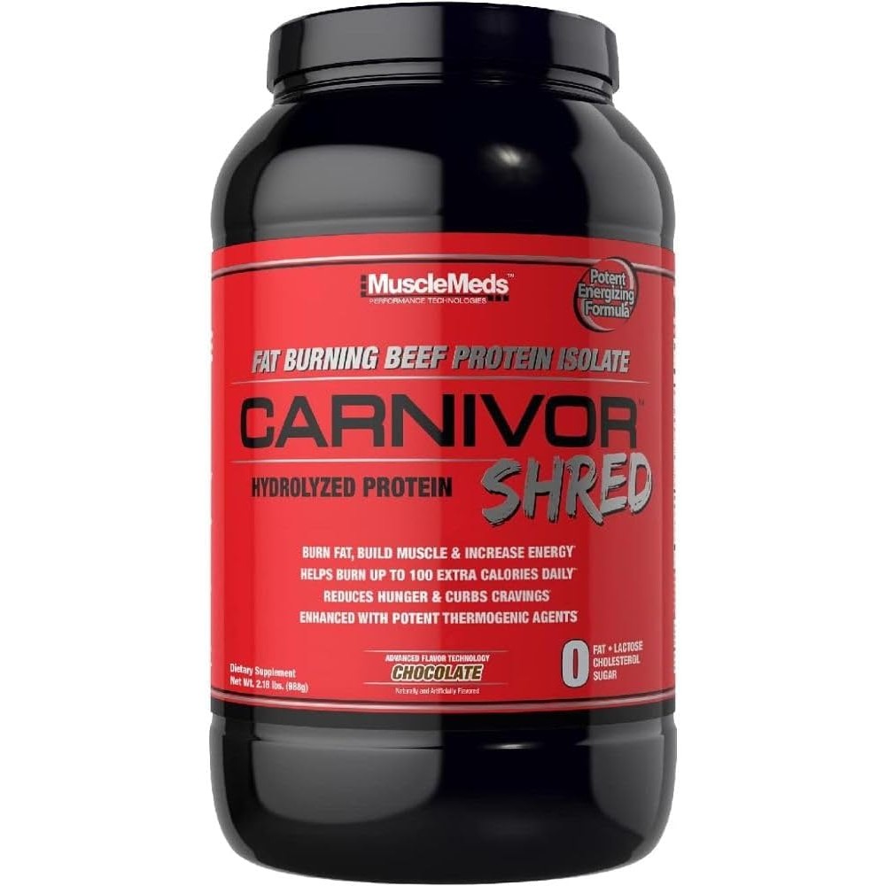 MuscleMeds Carnivor Shred Fat-Burning Beef Protein Isolate – Chocolate, 4.35 lb (1.98 kg)