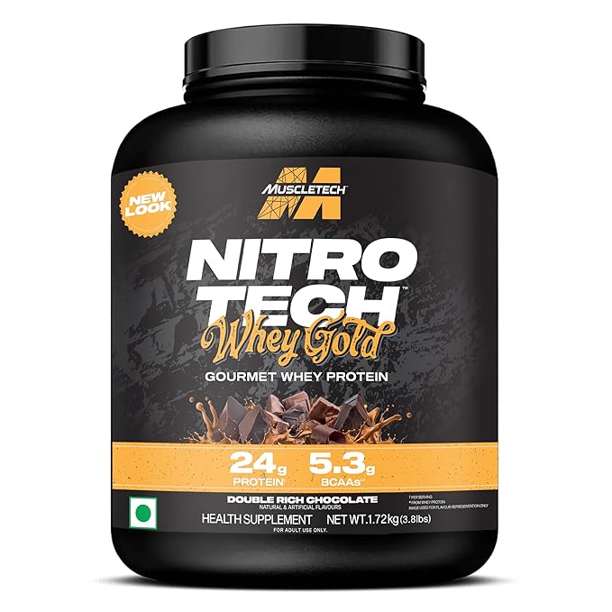 MuscleTech Nitro-Tech 100% Whey Gold – Double Rich Chocolate, 5 lb (2.27 kg)