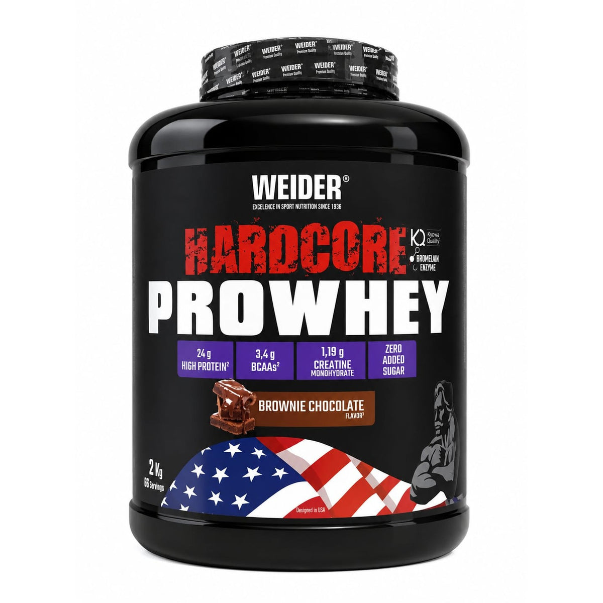 Weider Hardcore Pro Whey – Brownie Chocolate, 2 kg
